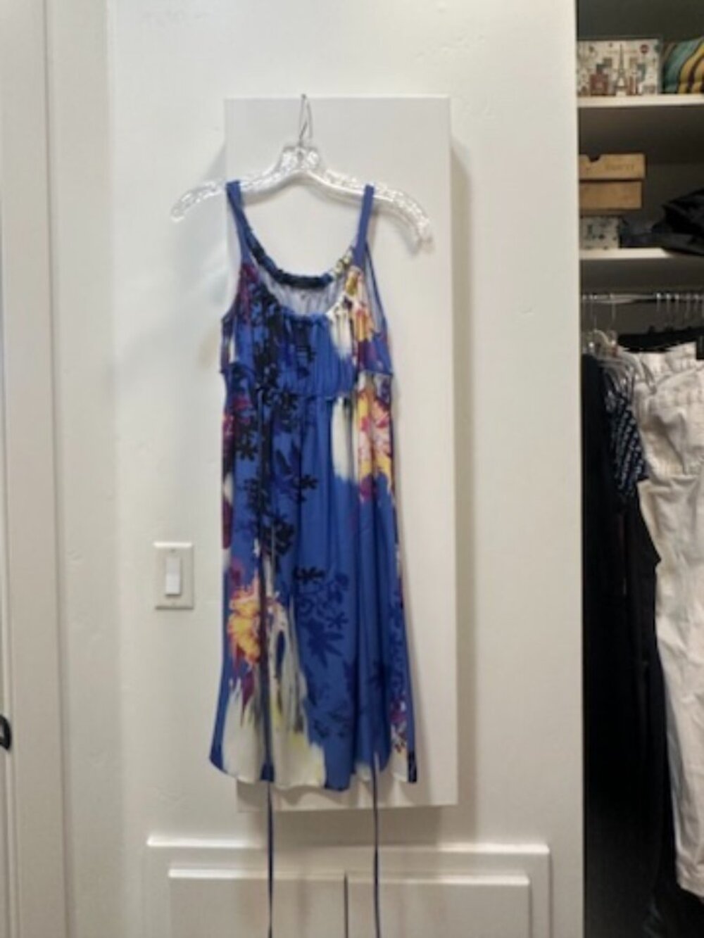 Elie Tahari cornflower blue floral silk sundress